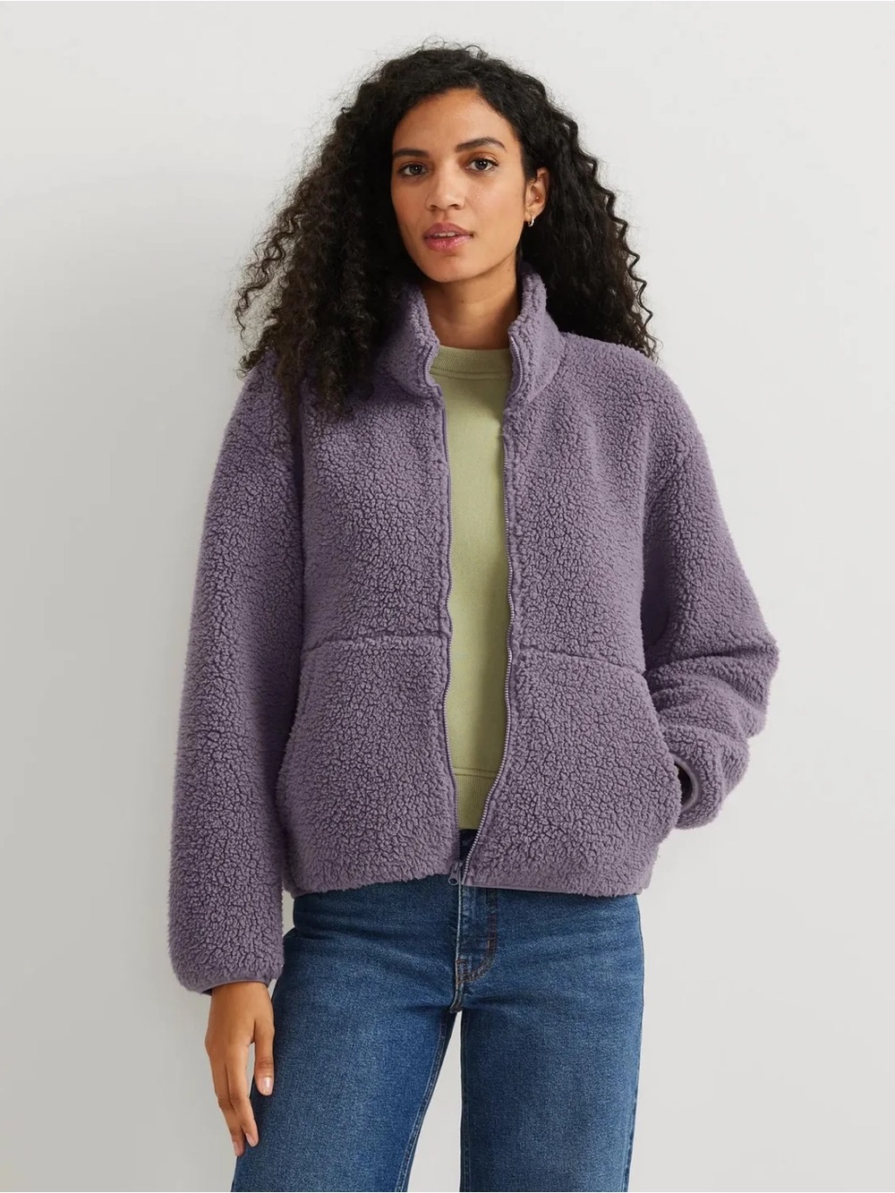 Eddie Bauer chill out fleece full zip jacket purple XL